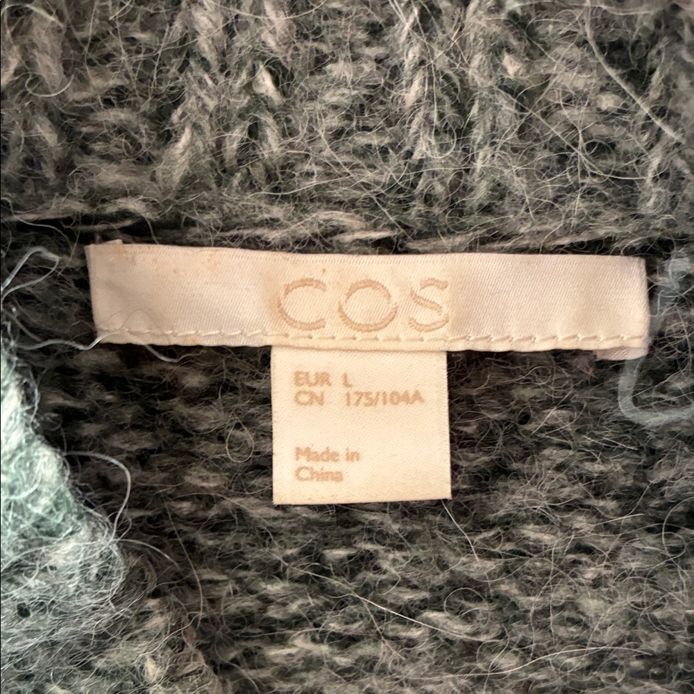 COS Green Heathered Cowl Neck Sweater - Picture 3 of 14